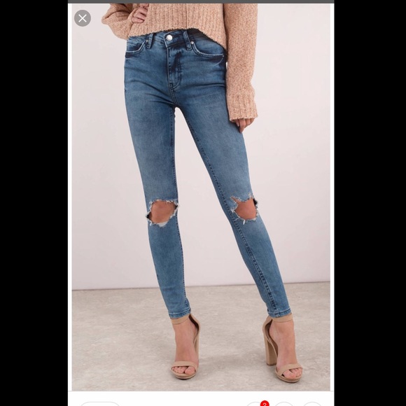 Free People Denim - FREE PEOPLE HIGH RISE MEDIUM WASH SKINNY JEANS
